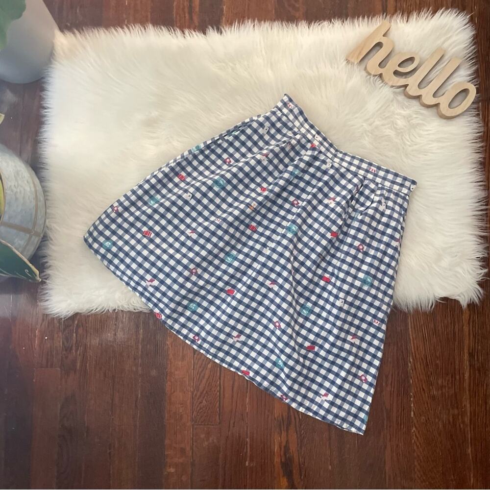 MODCLOTH Yumi Blue Gingham Passport Skirt